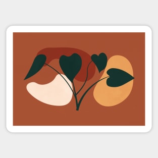 Abstract Boho Terracotta Plant 2 Sticker